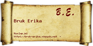 Bruk Erika névjegykártya